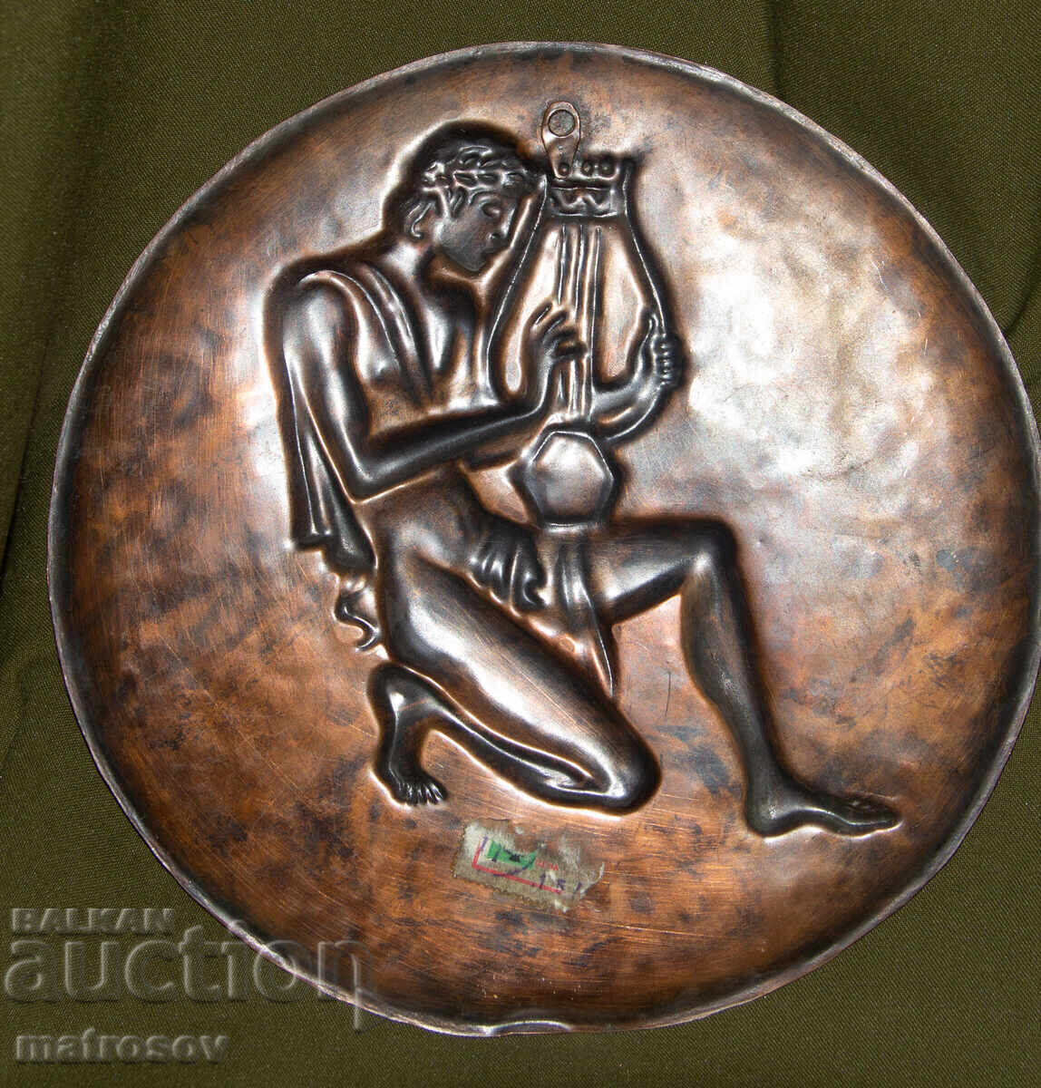 Delivery of Copper plaque bas-relief, Orpheus playing his lyre Delivery of Copper plaque bas-relief, Orpheus playing his lyre