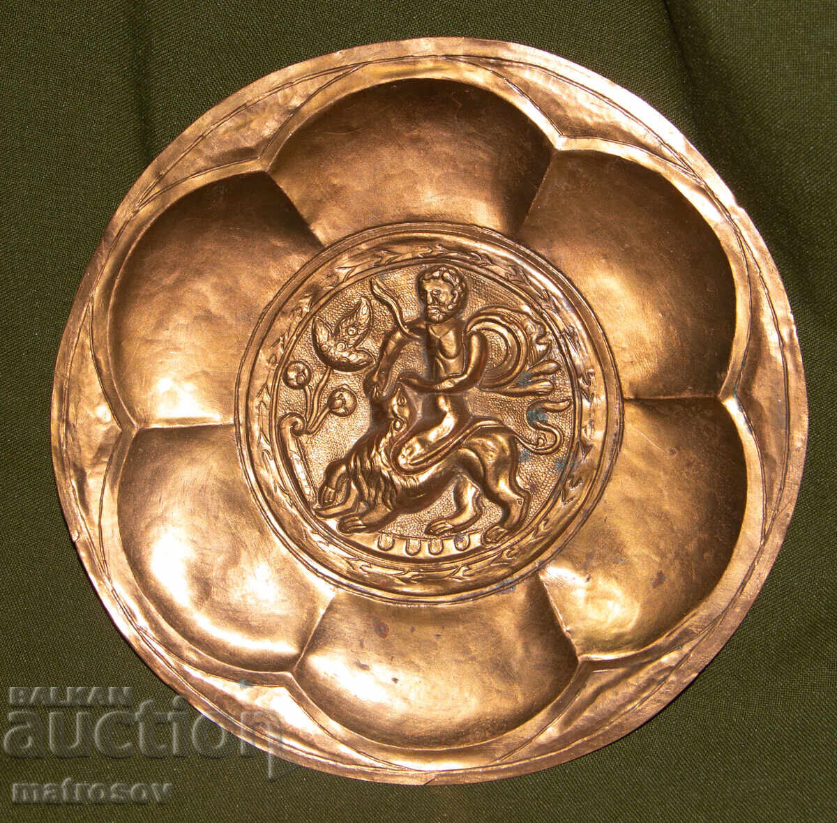 Honey plaque bas-relief wall panel stylized figure Hercules