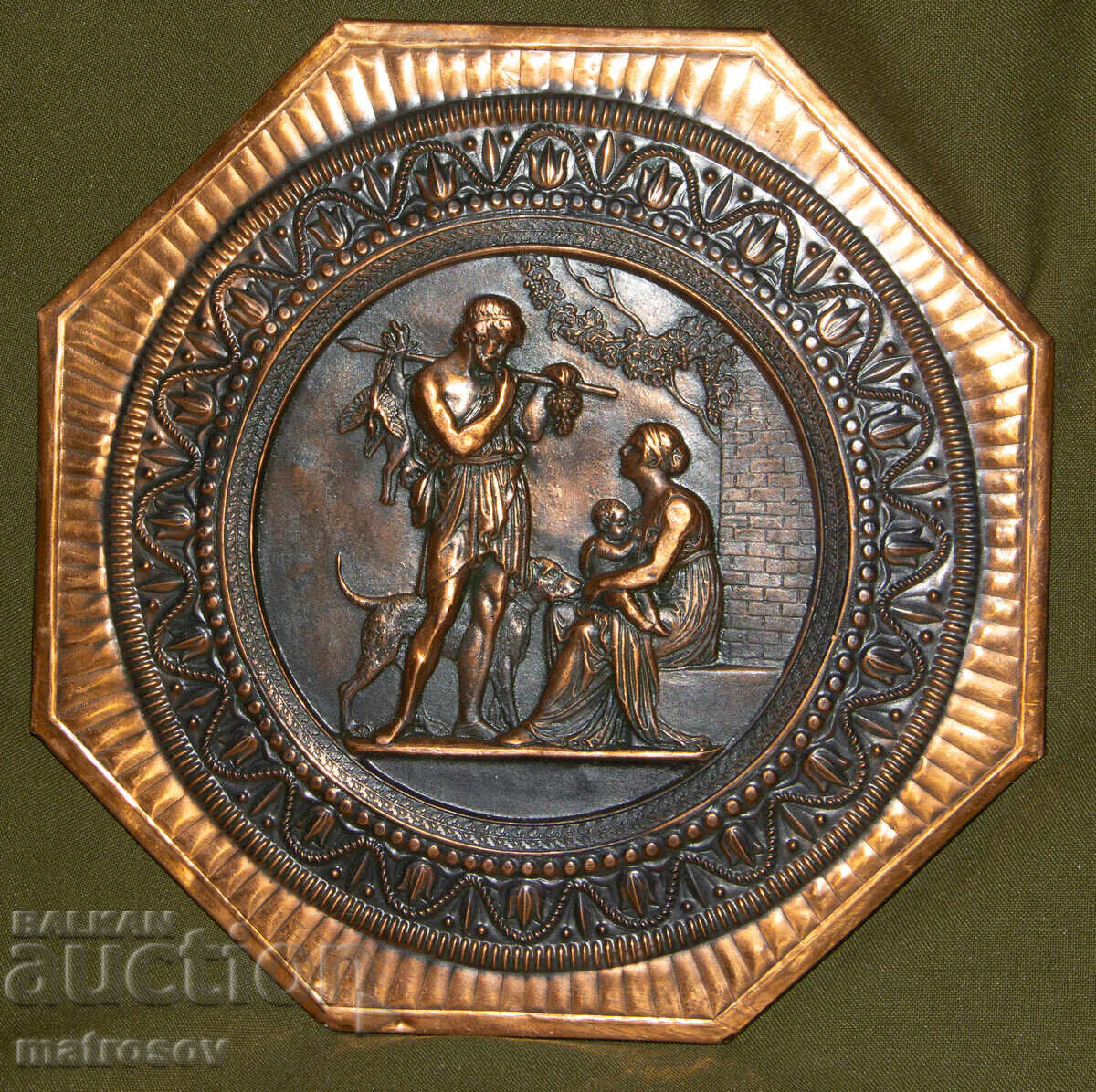 Licitație Plachetă decorativă din alamă, mitologia greacă antică