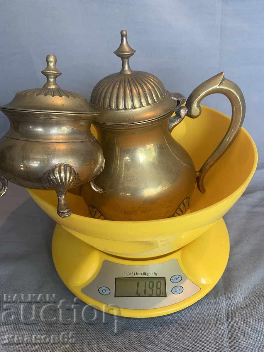 Bronze teapot with sugar bowl - 5 Bronze teapot with sugar bowl - 5