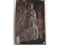 Aplicație bronzată argintată cu temă religioasă