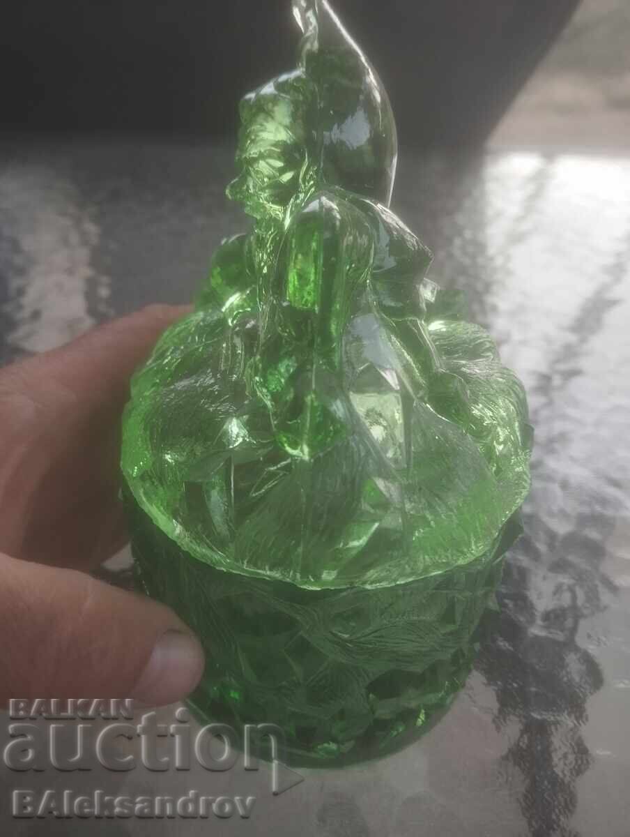 Auction  Sugar bowl, colored glass