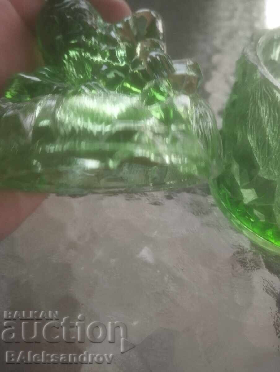 Sugar bowl, colored glass - 5