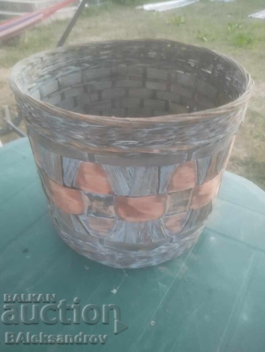 A large wicker basket