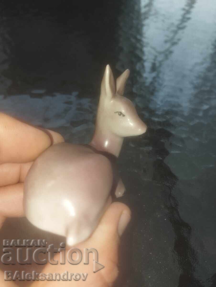 Porcelain fawn with a marking rod - 5
