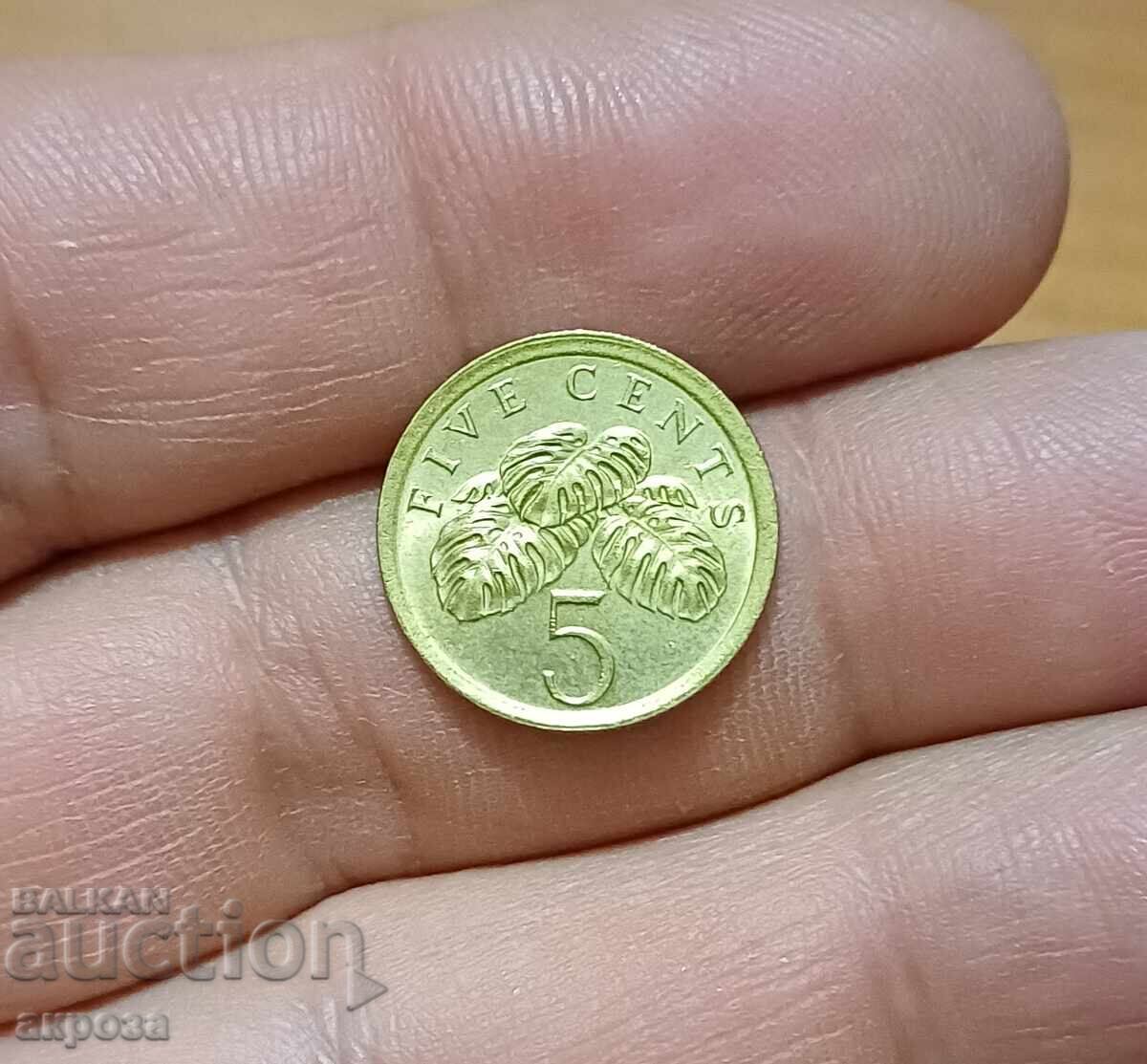 5 цента Сингапур 198 нециркулирали