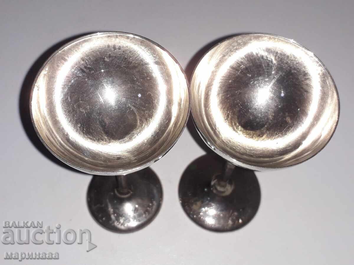 Auction  OLD CUPS. SILVER-PLATED BRONZE