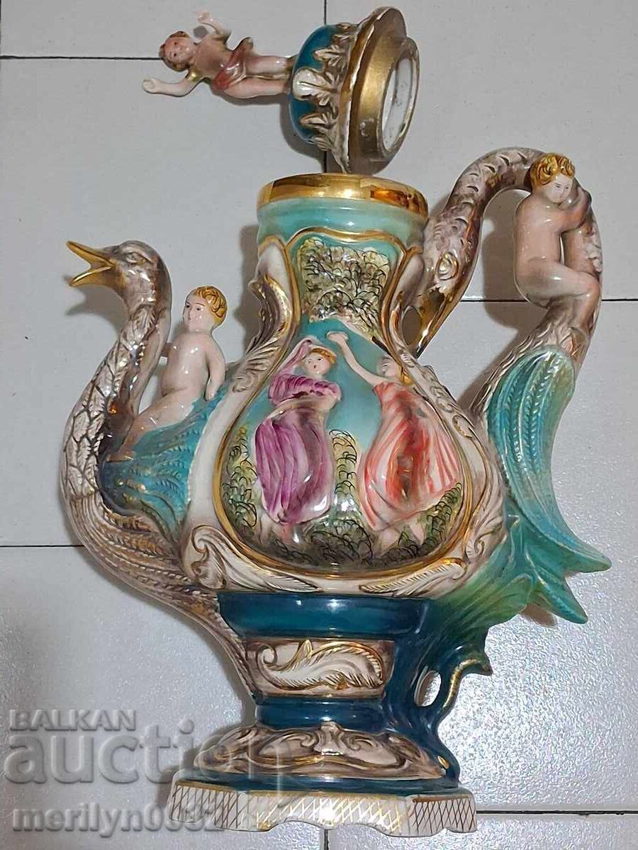 Βελγική κανάτα πορσελάνης 19ου αιώνα μαγιόλικα με τιμή 495.00 BGN | € 253.09