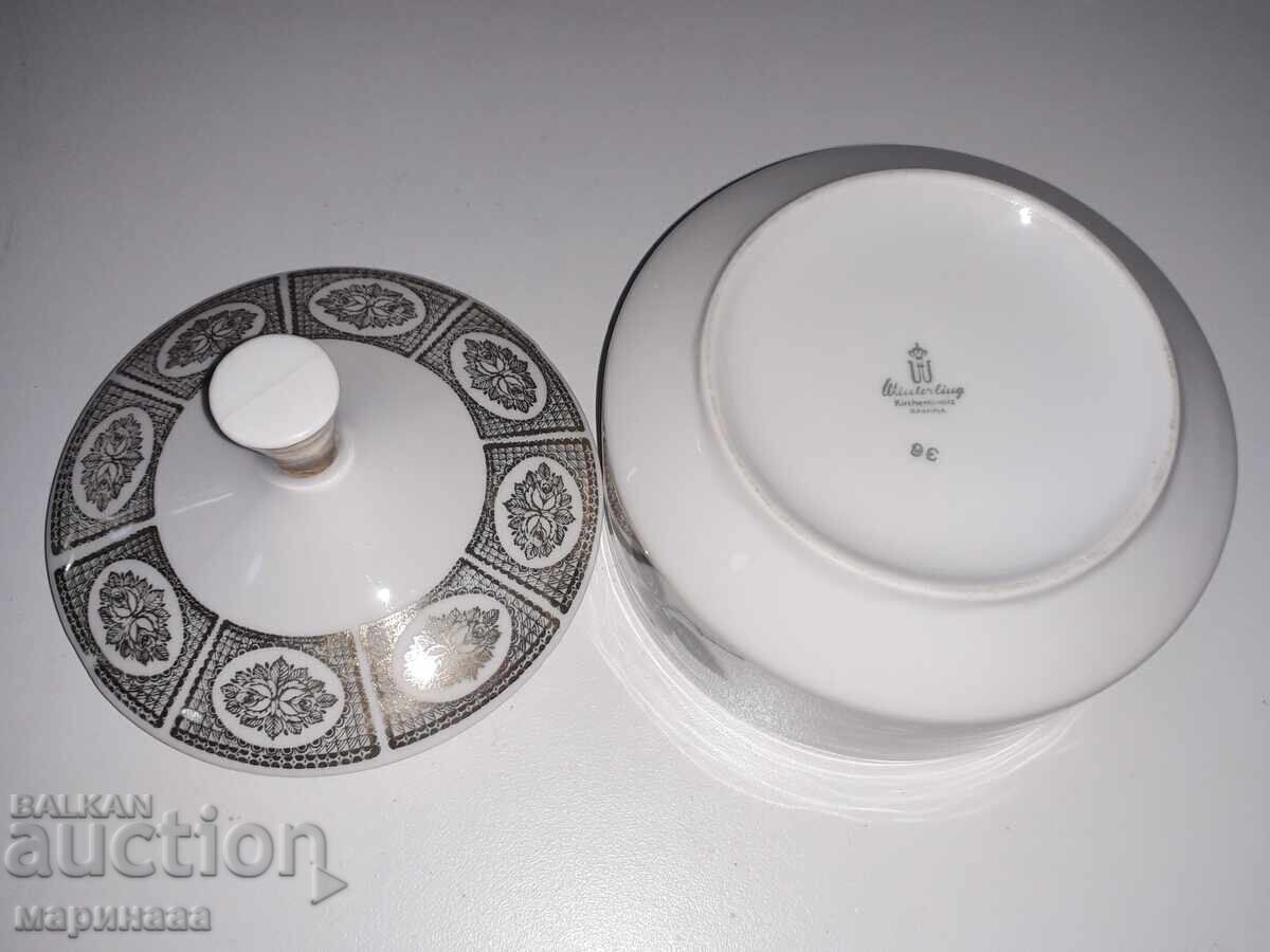 Auction  SUGAR BOWL. PORCELAIN. GOLD PLATING. BAVARIA