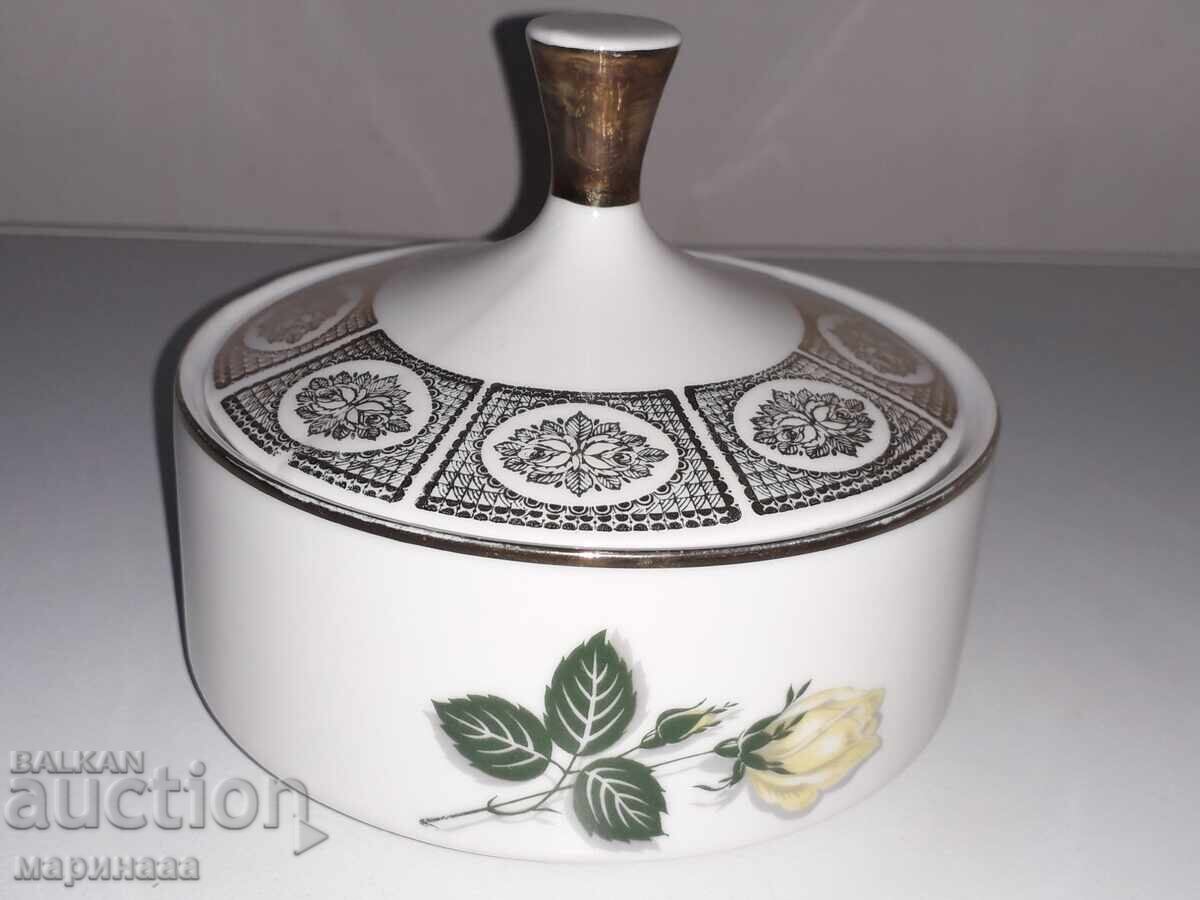 SUGAR BOWL. PORCELAIN. GOLD PLATING. BAVARIA