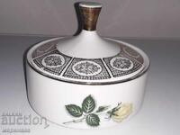 SUGAR BOWL. PORCELAIN. GOLD PLATING. BAVARIA