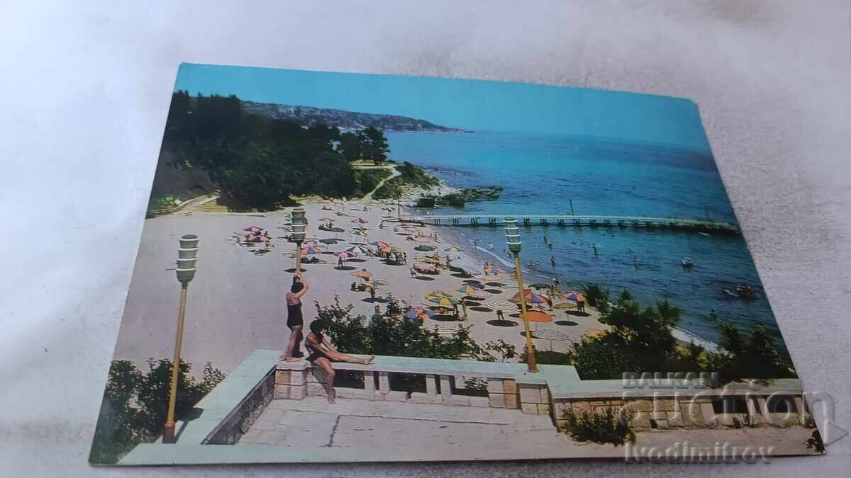Пощенска картичка Дружба Изглед от плажа 1969