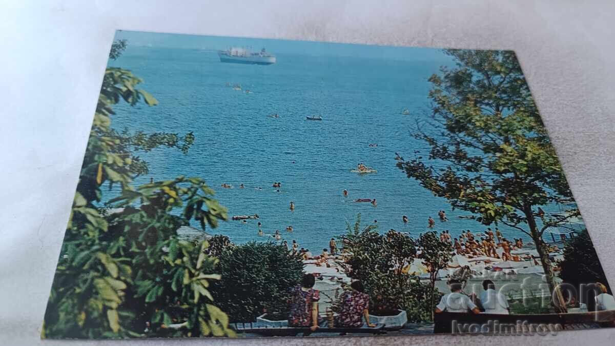 Postcard Varna The Bay and the City Beach 1982