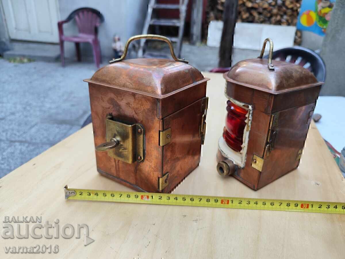 Pair of Brass Navigation Lights - 12 Pair of Brass Navigation Lights - 12