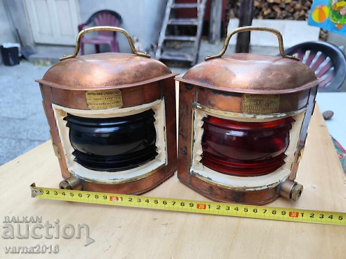 Pair of Brass Navigation Lights - 13 Pair of Brass Navigation Lights - 13