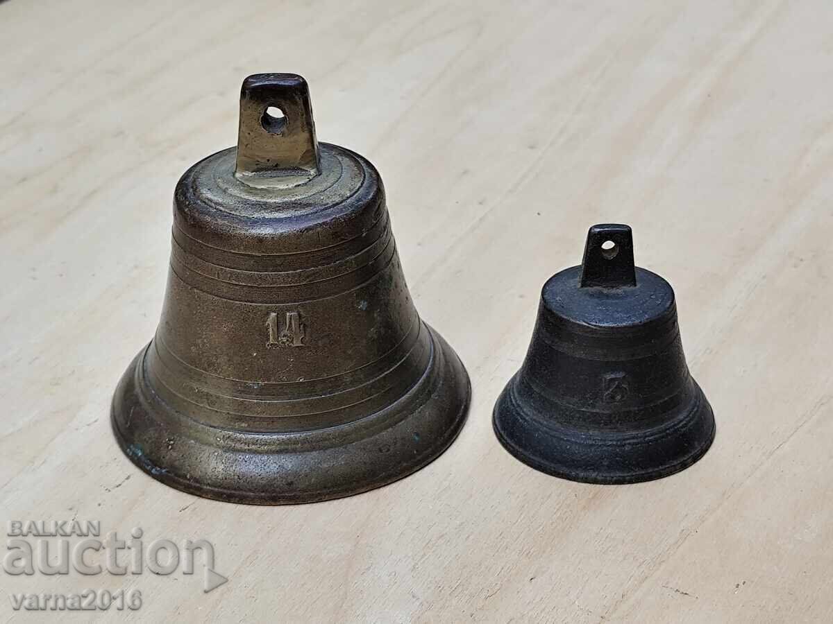 Lot of Two Bronze Bells with price 80.00 BGN | € 40.90 Lot of Two Bronze Bells with price 80.00 BGN | € 40.90