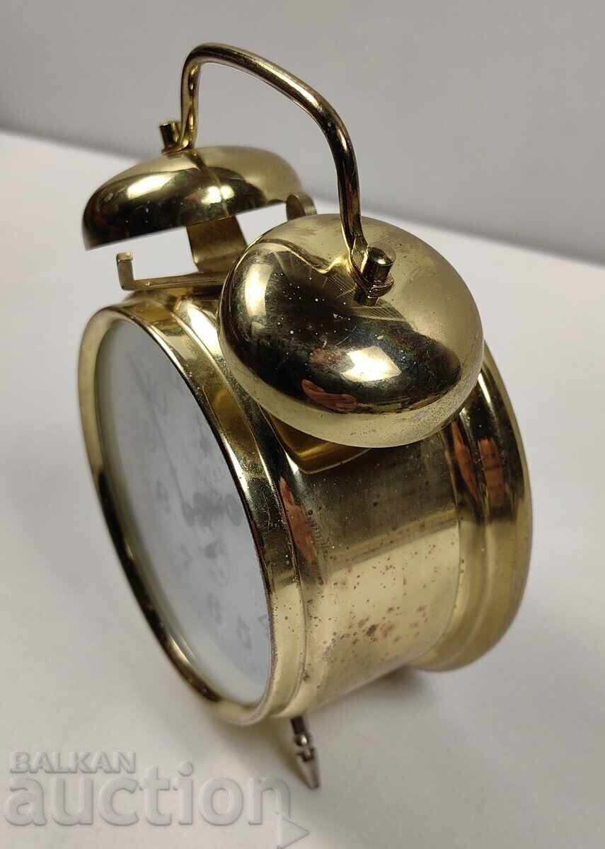 Auction  OLD ALARM CLOCK WITH BELL, BELL DOESN'T WORK - FOR INTERIOR