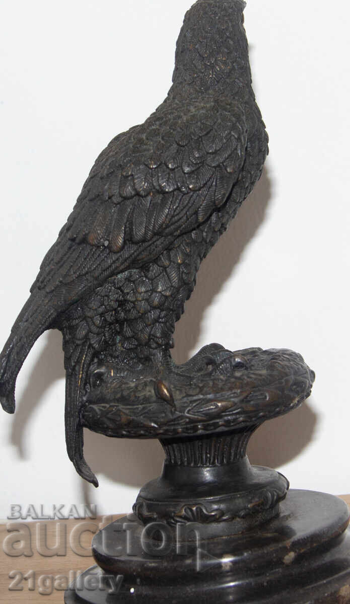 Παλαιό χάλκινο γλυπτό άγαλμα αετού - 6