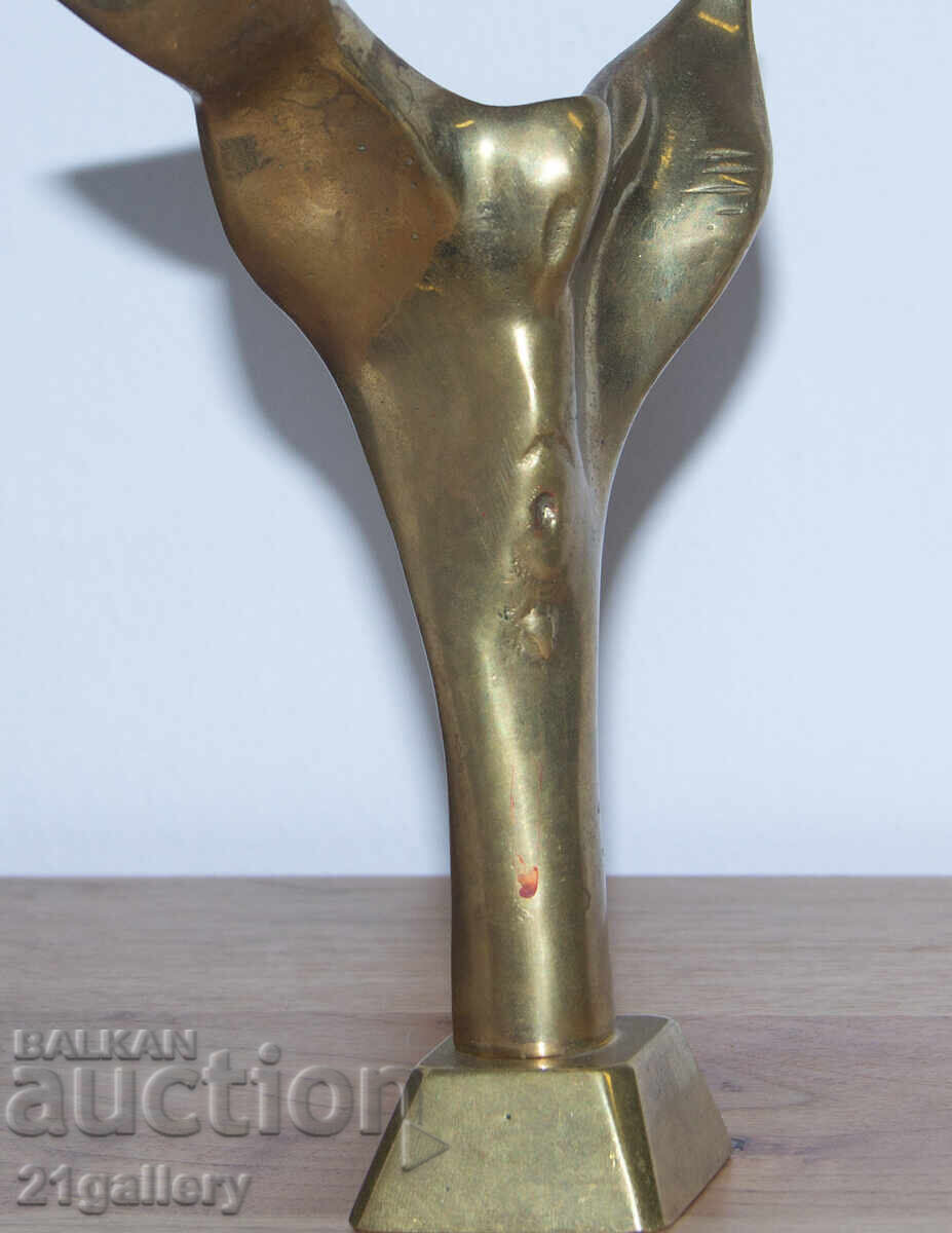 Αυθεντικό χάλκινο γλυπτό, πλαστική στυλιζαρισμένο σώμα - 7