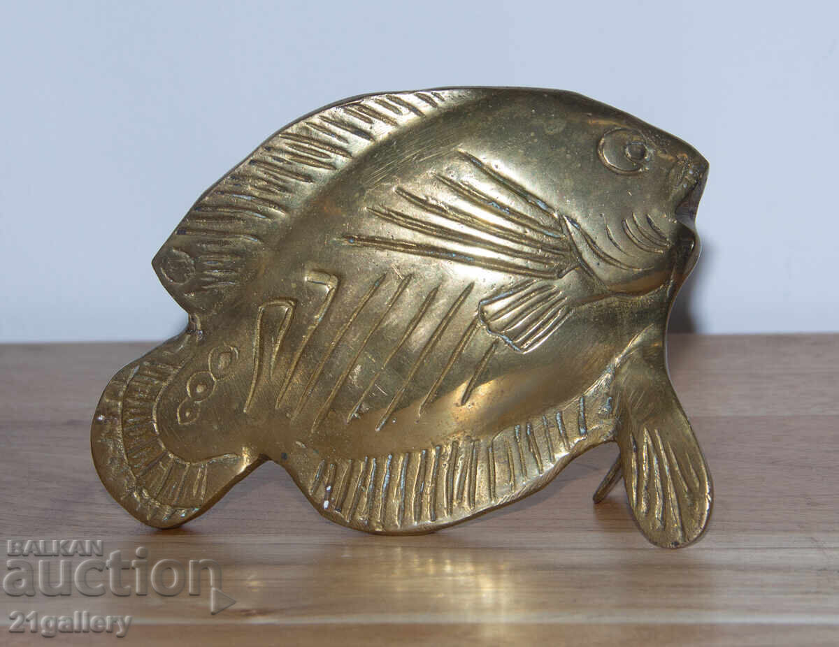 Αυθεντικό μπρούτζινο γλυπτό, πλαστικό ψάρι
