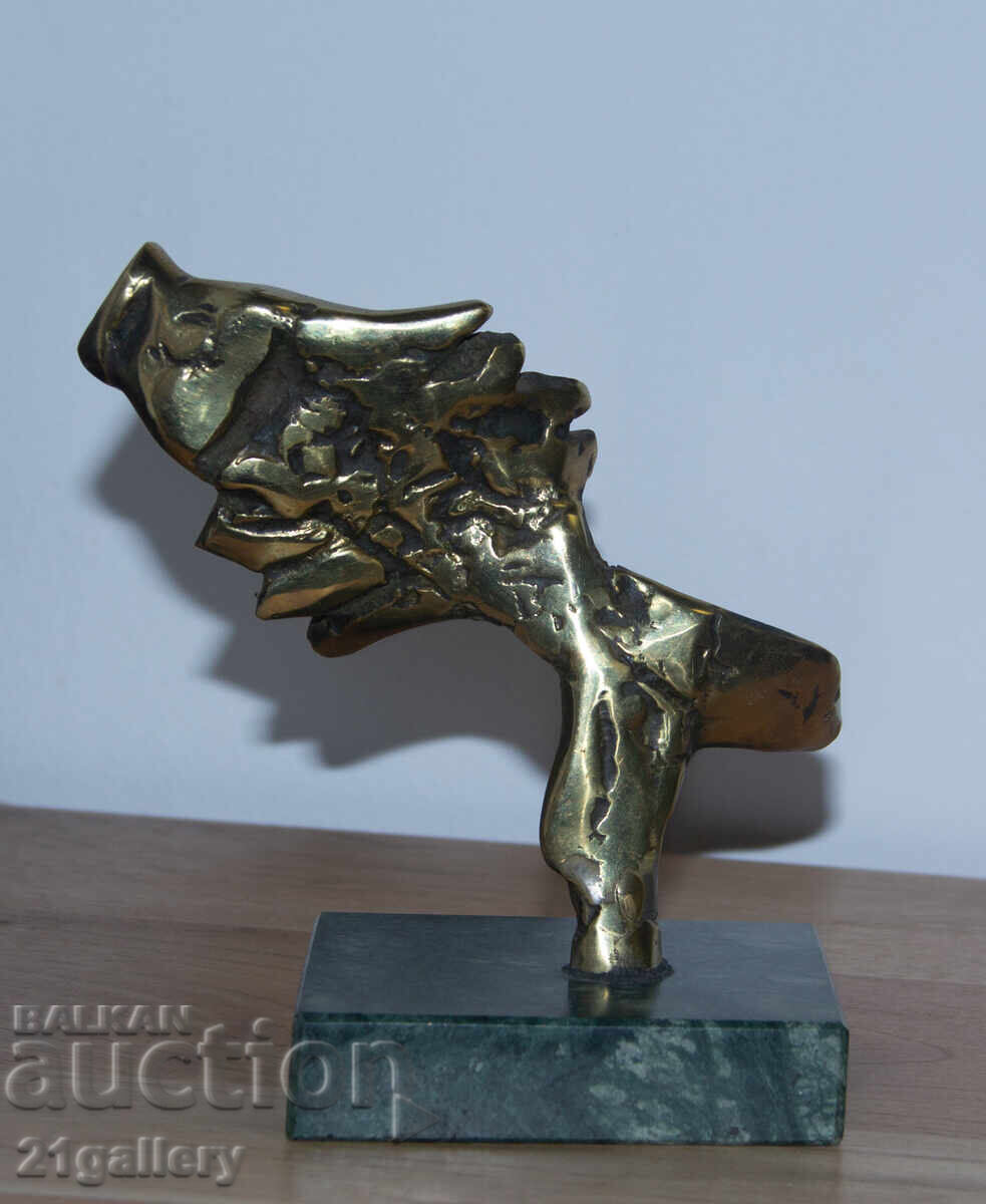 Παράδοση Αυθεντικό μπρούτζινο γλυπτό, πλαστικό στυλιζαρισμένο ψάρι