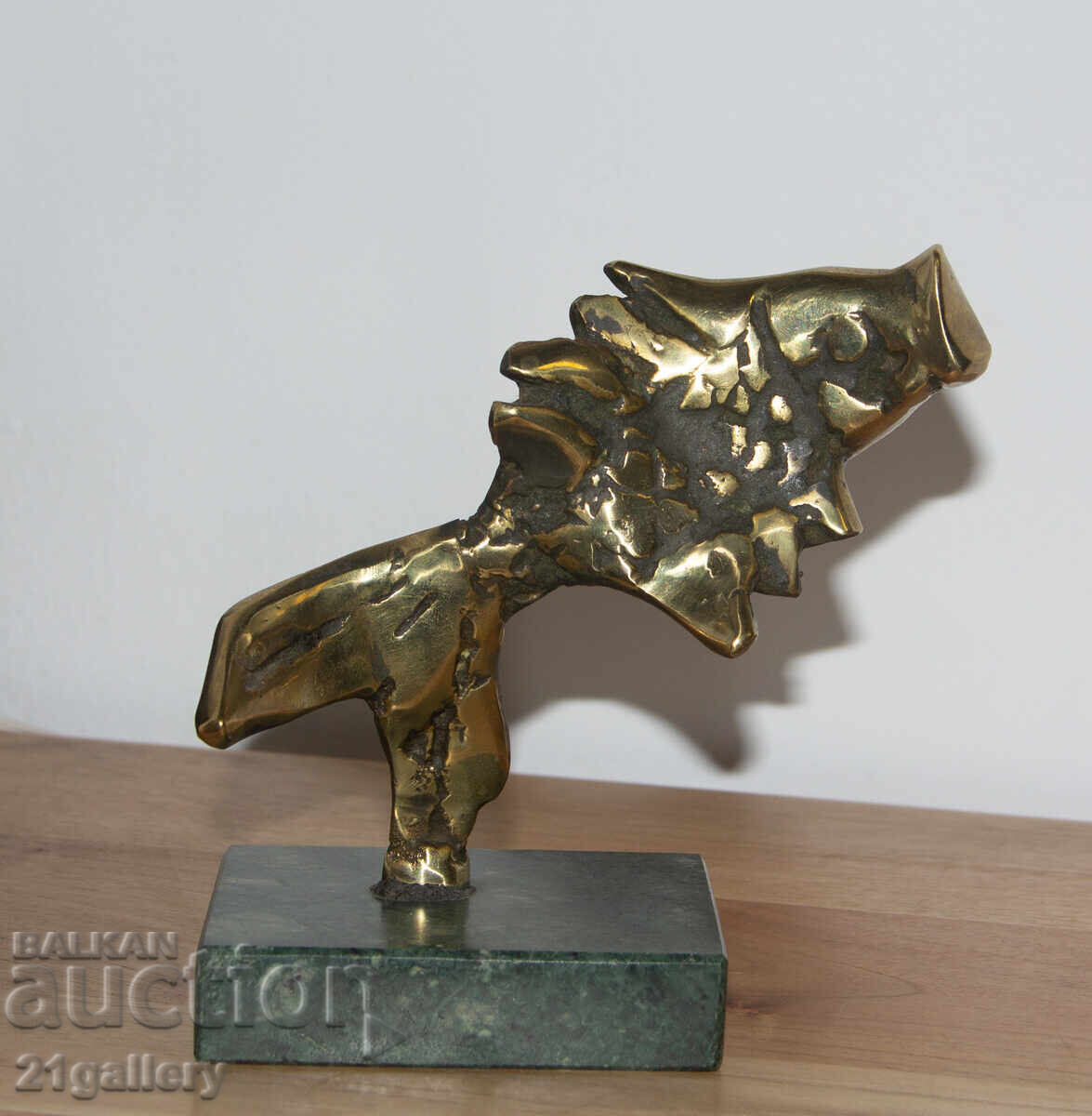 Αυθεντικό μπρούτζινο γλυπτό, πλαστικό στυλιζαρισμένο ψάρι