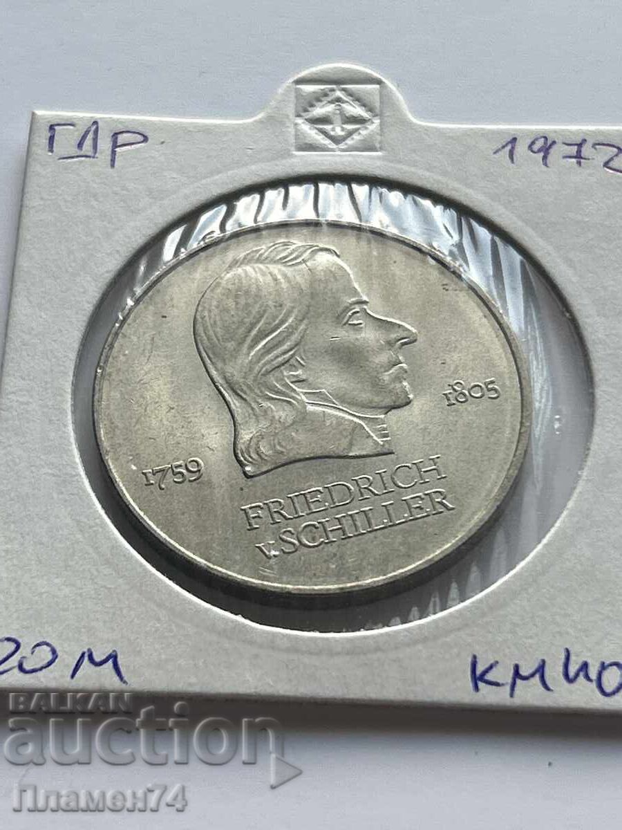 20 μάρκα 1972 Γερμανία ΓΛΔ Φρειδερίκος Σίλλερ
