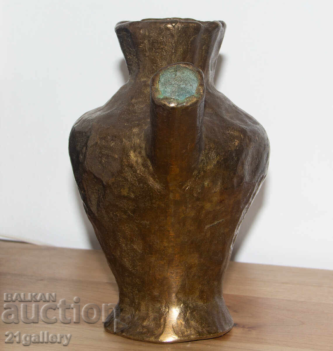 Auction  Author's Bronze Sculpture, Stylized Vase Pitcher