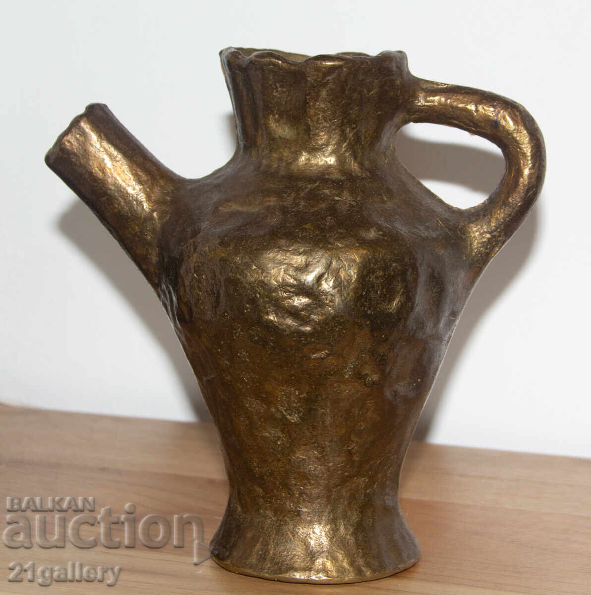 Delivery of Author's Bronze Sculpture, Stylized Vase Pitcher