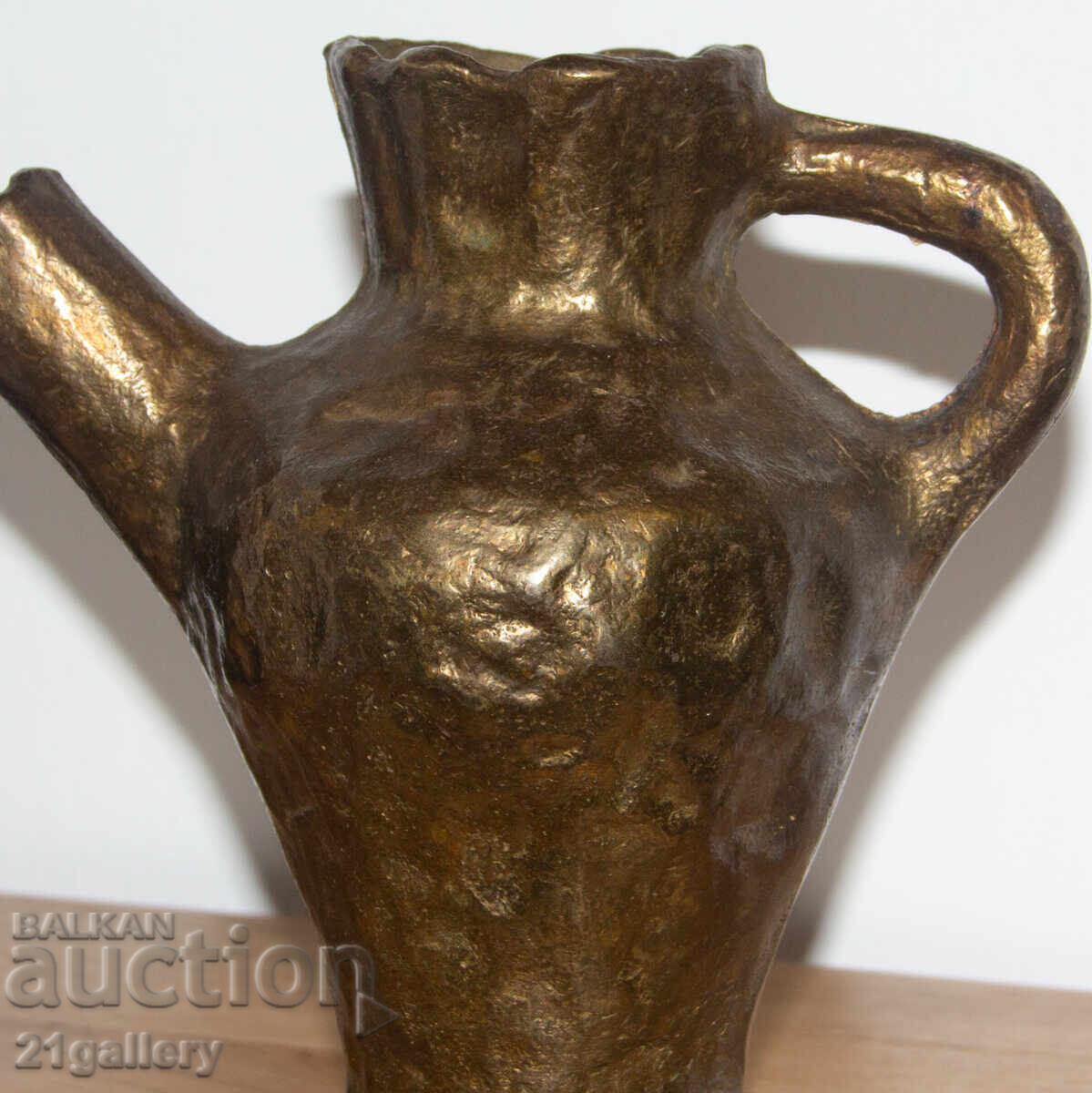 Author's Bronze Sculpture, Stylized Vase Pitcher - 5