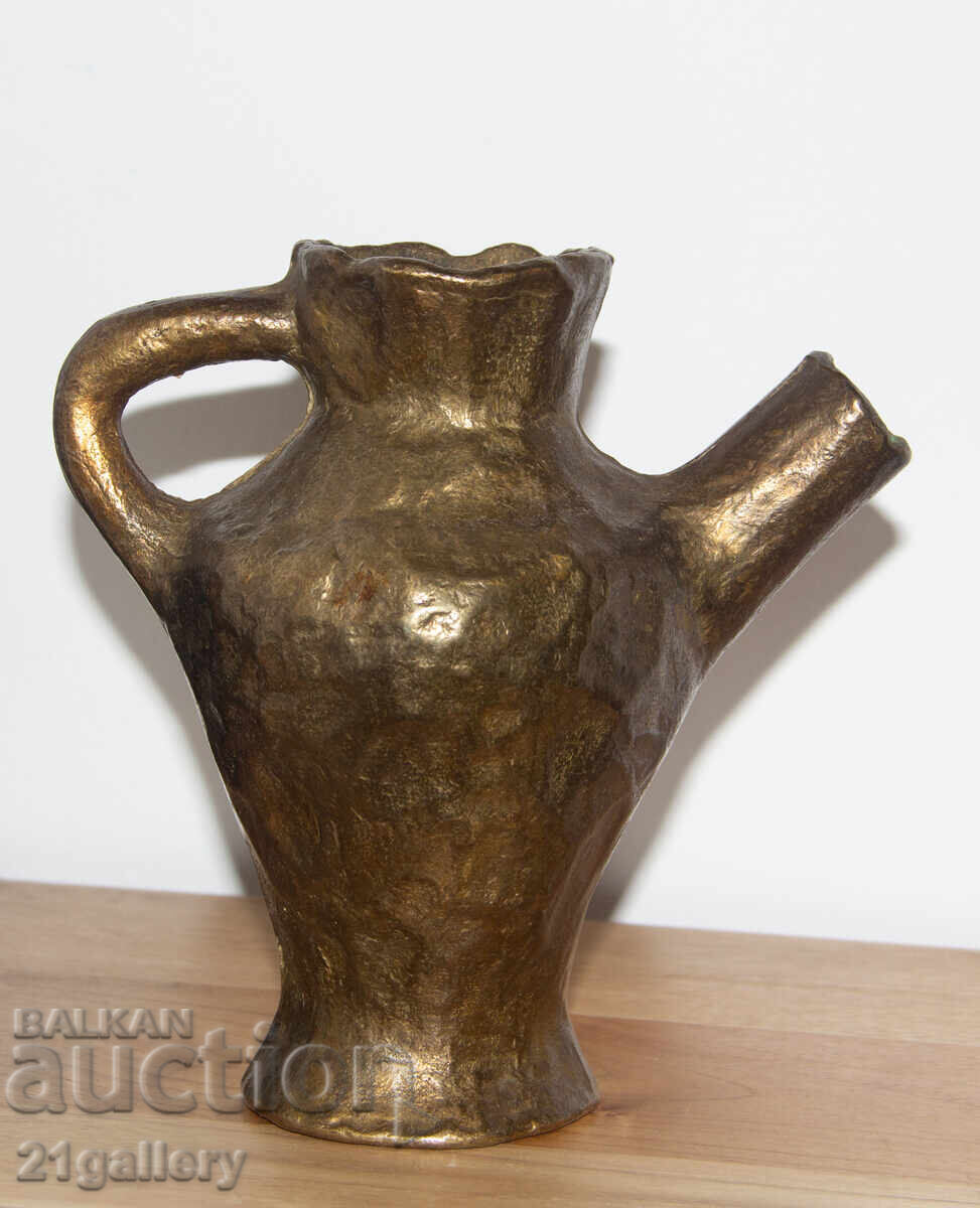 Author's Bronze Sculpture, Stylized Vase Pitcher
