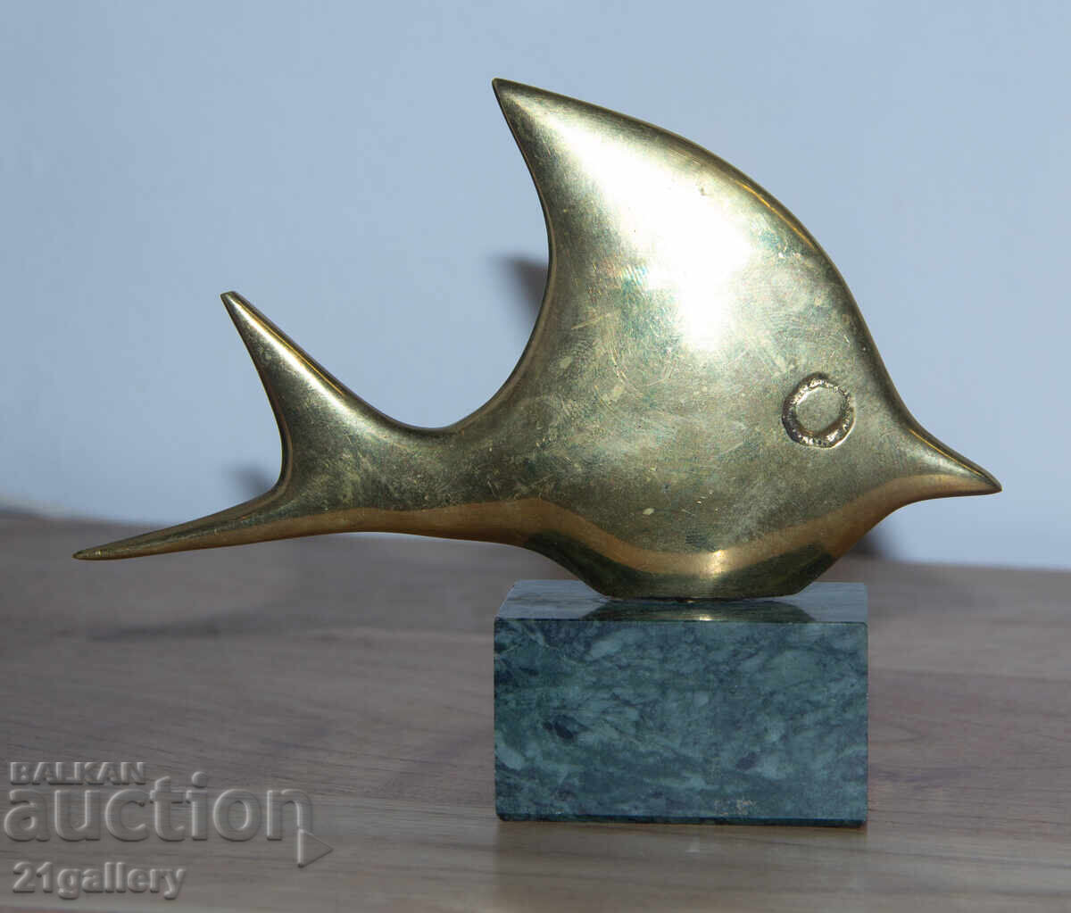 Παράδοση Αυθεντικό μπρούτζινο γλυπτό, πλαστικό στυλιζαρισμένο ψάρι