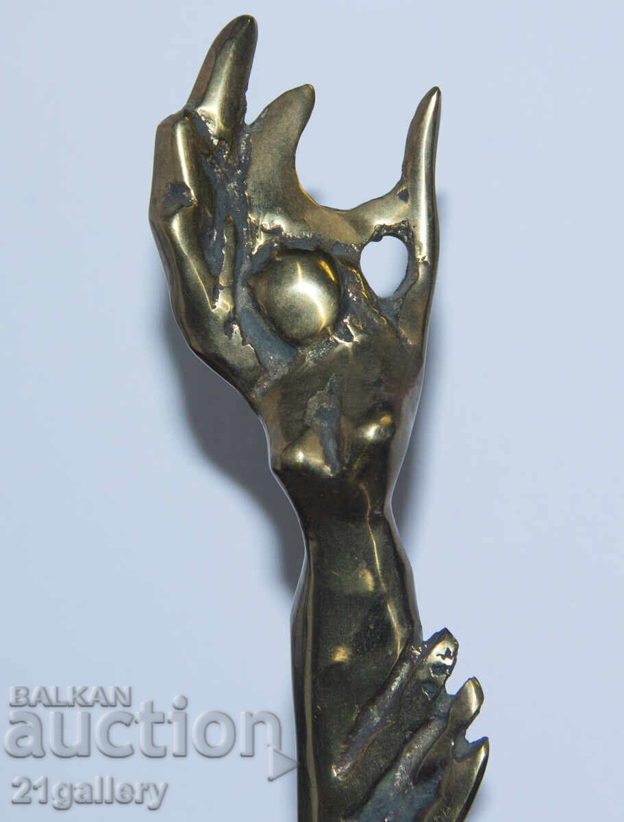 Αυθεντικό χάλκινο γλυπτό, αφηρημένο ειδώλιο - 5