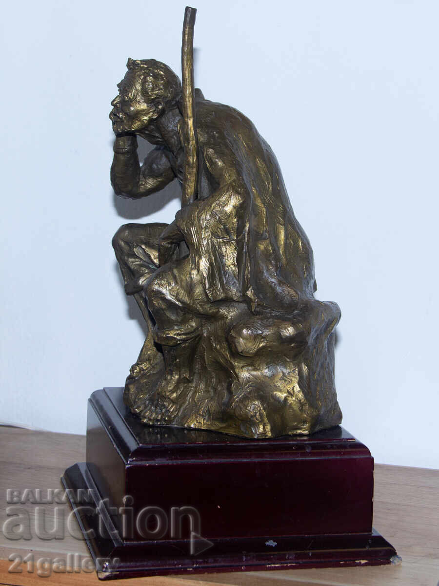 Sculptură plastică din bronz, autor, figură masculină - 5