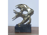 Sculptură din bronz originală, plastică, pește stilizat
