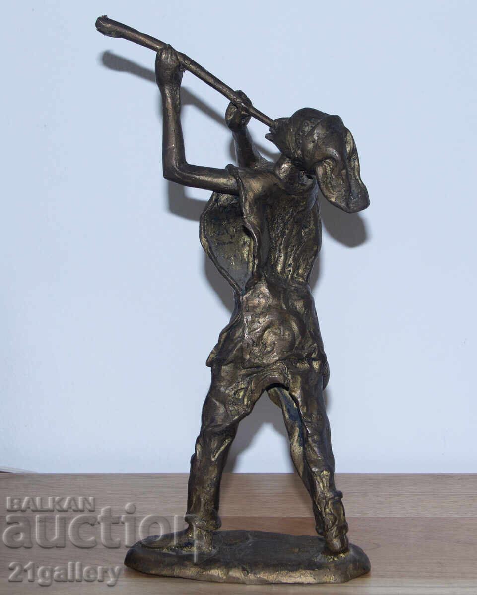 Δημοπρασία Αυθεντικό χάλκινο γλυπτό, αγαλματίδιο αγοριού με φλογέρα