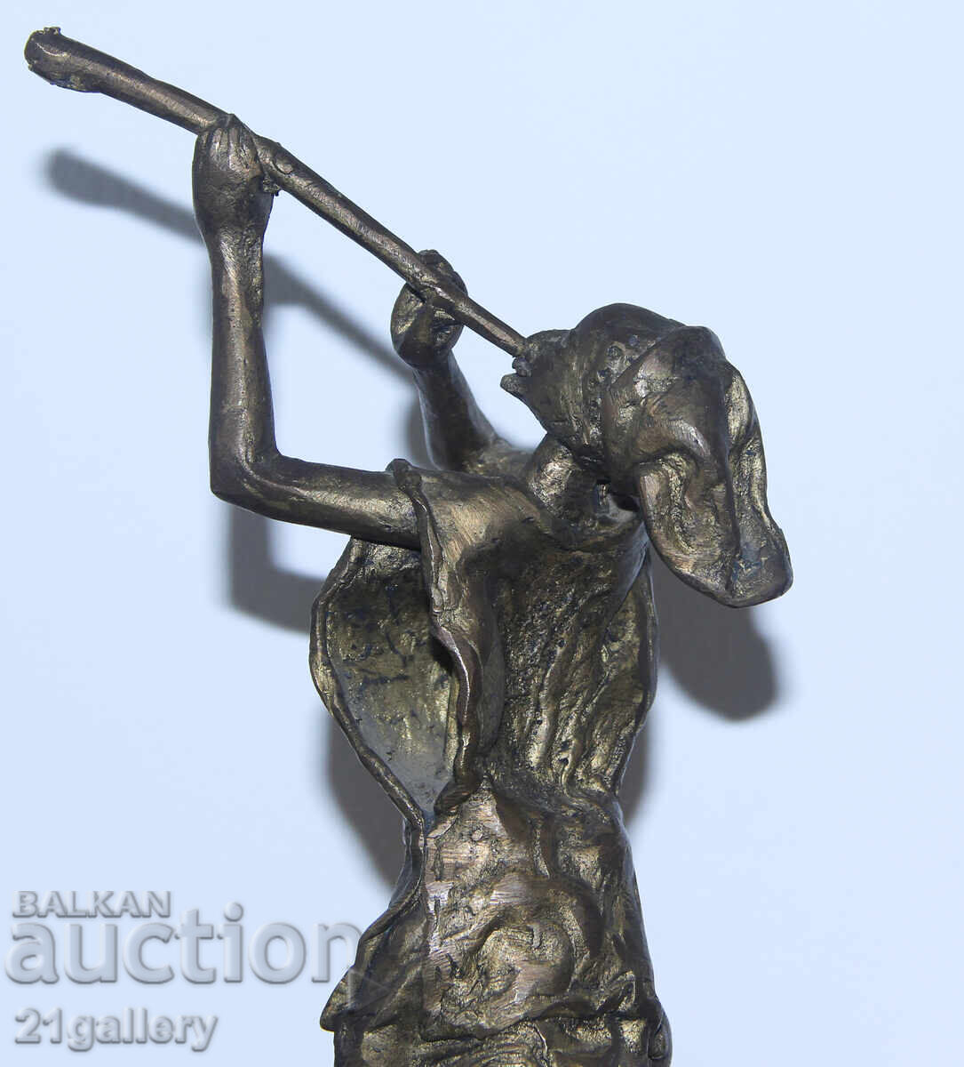 Αυθεντικό χάλκινο γλυπτό, αγαλματίδιο αγοριού με φλογέρα - 5