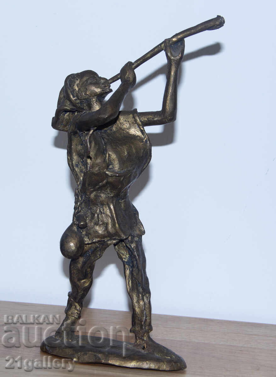 Αυθεντικό χάλκινο γλυπτό, αγαλματίδιο αγοριού με φλογέρα