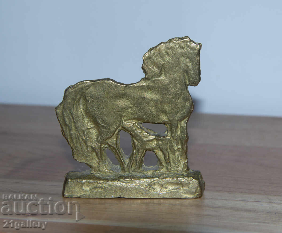 Sculptură plastică din bronz, originală, cal - 5