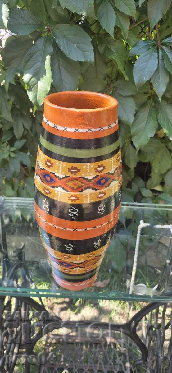 Аукцион КРАСИВА СТАРА ГОЛЯМА БЪЛГАРСКА КЕРАМИЧНА ВАЗА