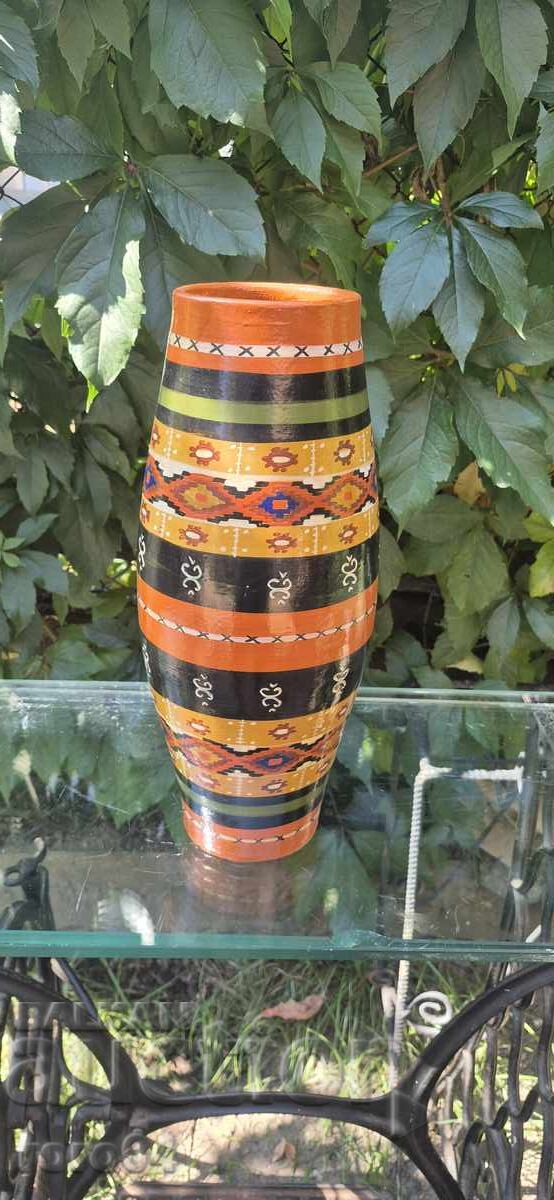 КРАСИВА СТАРА ГОЛЯМА БЪЛГАРСКА КЕРАМИЧНА ВАЗА