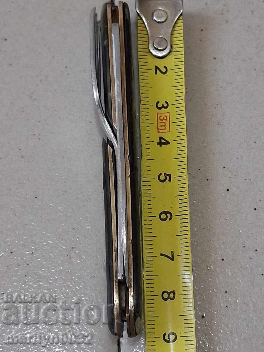 Παλιά πηρούνι "Σφυρί και δρεπάνι", τιρμπουσόν, μαχαίρι - 6