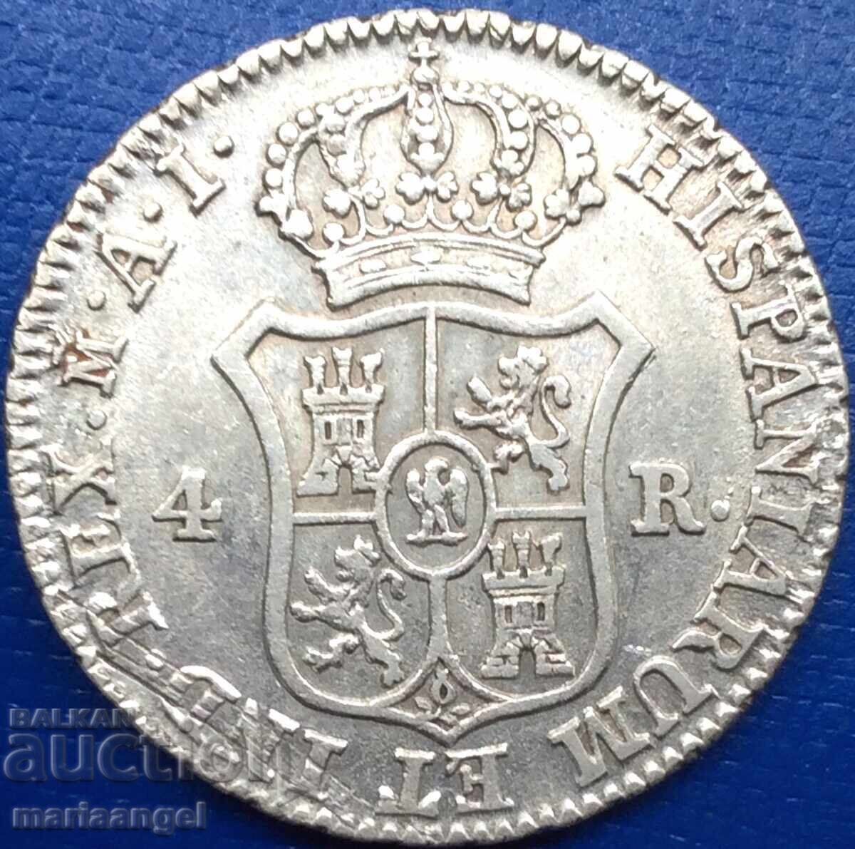 Delivery of Jose Napoleon 1810 4 Reales Spain Madrid 5.97g Silver Delivery of Jose Napoleon 1810 4 Reales Spain Madrid 5.97g Silver