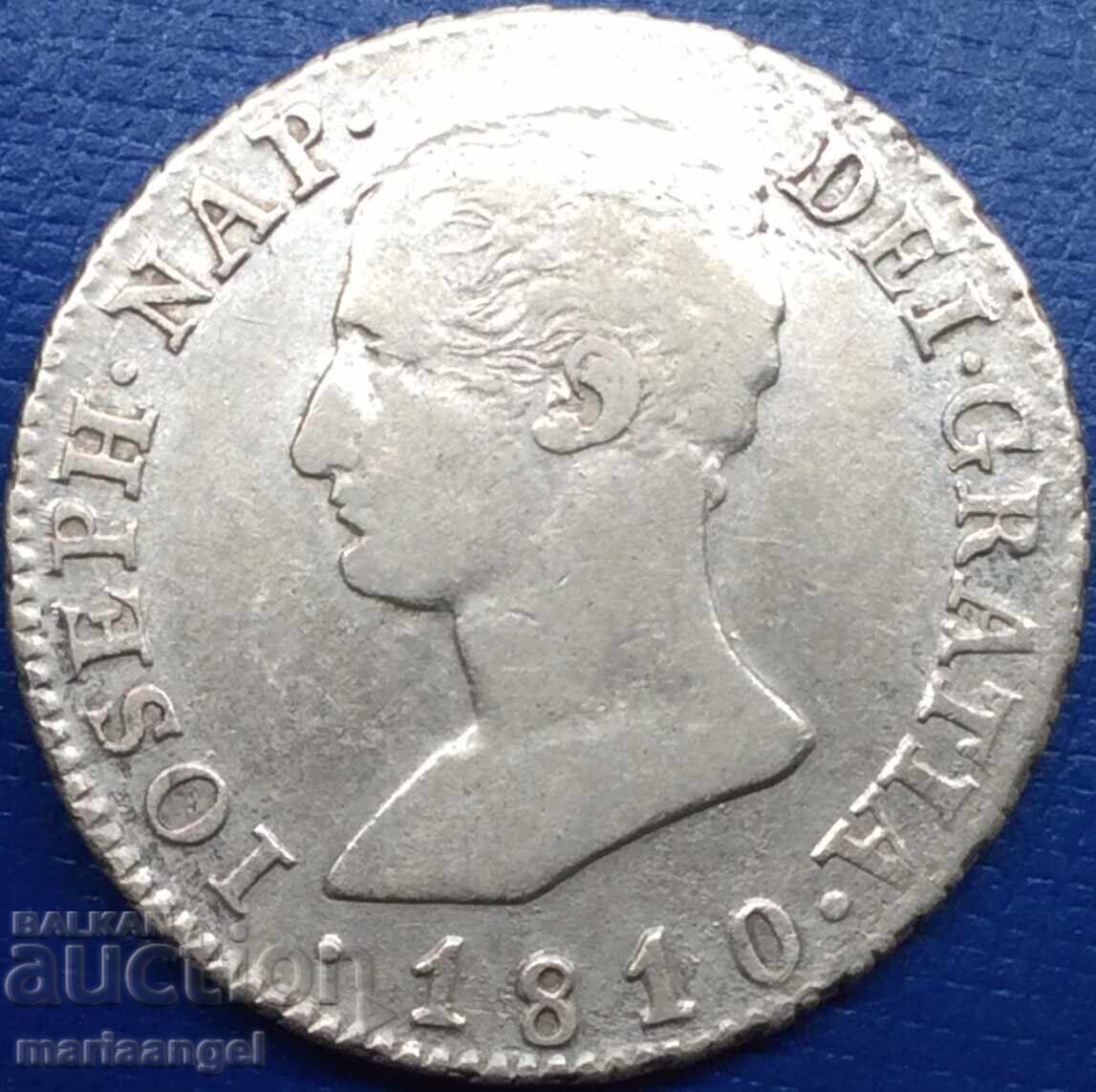 Jose Napoleon 1810 4 Reales Spain Madrid 5.97g Silver - 5 Jose Napoleon 1810 4 Reales Spain Madrid 5.97g Silver - 5