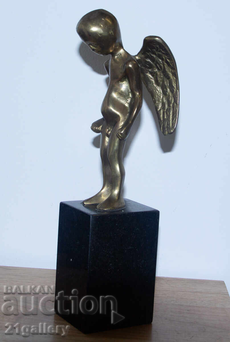 Delivery of Original Bronze Sculpture, Plastic Art, Stylized Little Angel Delivery of Original Bronze Sculpture, Plastic Art, Stylized Little Angel