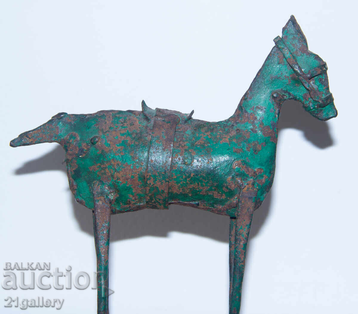 Αυθεντική μεταλλική γλυπτική, πλαστική, άλογο - 5