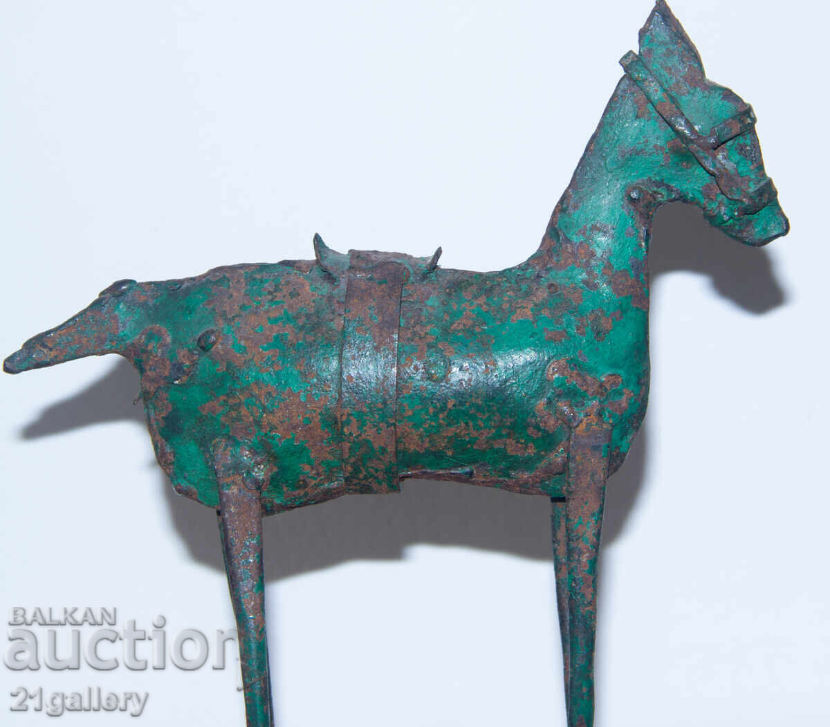 Αυθεντική μεταλλική γλυπτική, πλαστική, άλογο - 6