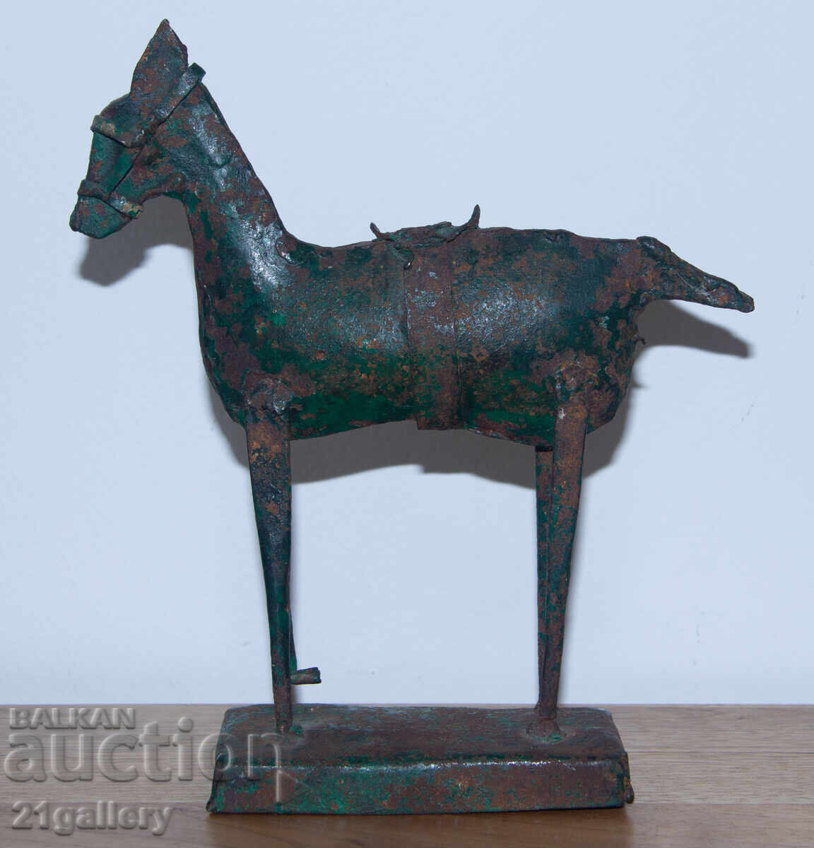 Αυθεντική μεταλλική γλυπτική, πλαστική, άλογο - 7