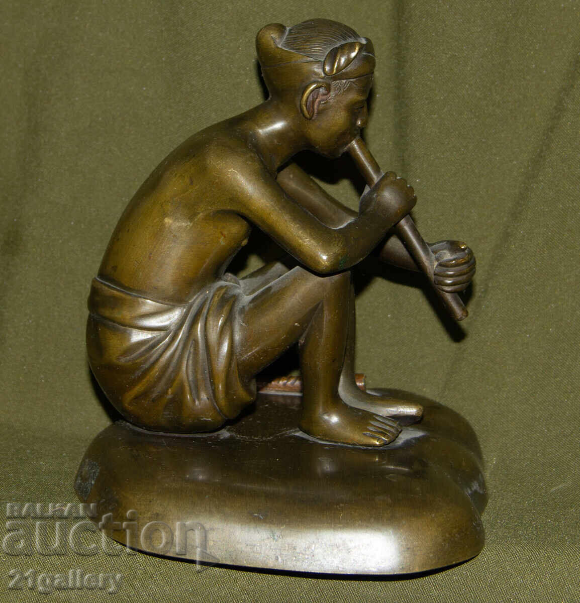 Original Bronze Sculpture, Plastic, Musician with Flute with price 800.00 BGN | € 409.03