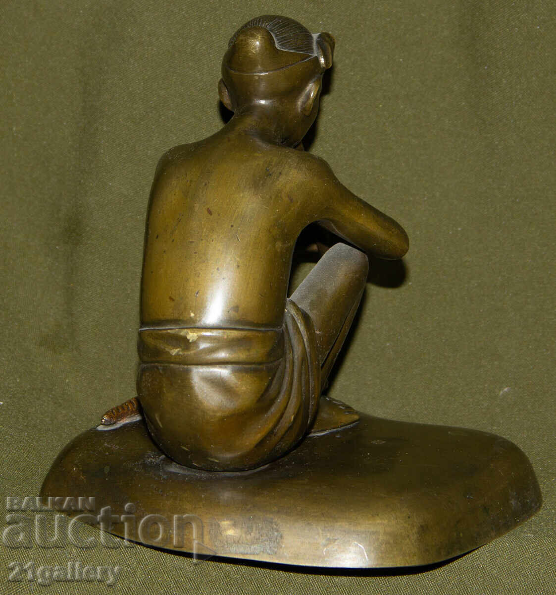 Original Bronze Sculpture, Plastic, Musician with Flute - 7